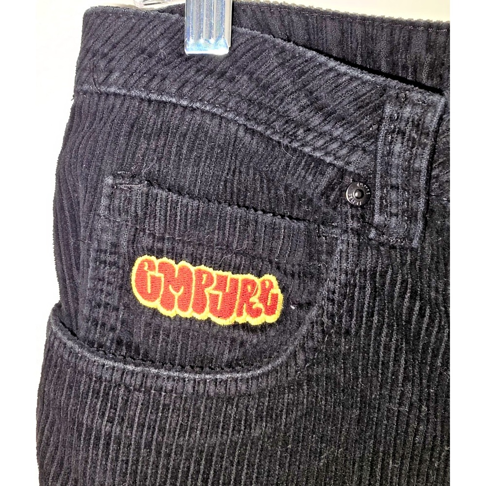 Vintage Empyre Black Corduroy Pants Sz 30 X 27 Baggy 90s Skate 100% Cotton - Picture 4 of 9